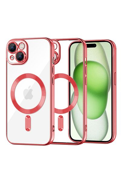 SKYDDAR INNOVATION Case for iPhone 15 Plus, Luxury Shield Magsafe, Shockproof Protection, Red, sticker set