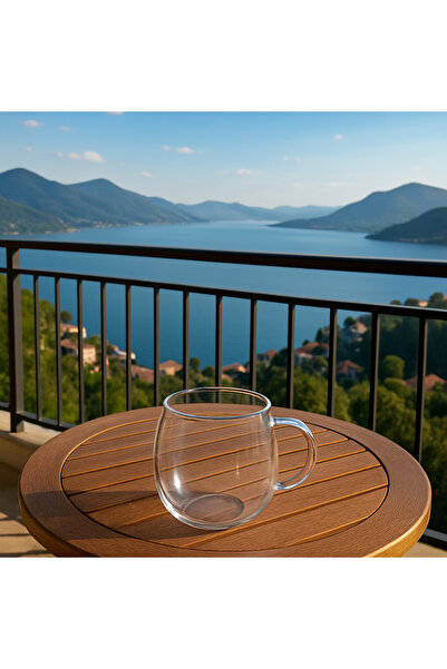 Veliday Davet Mutfak Eşyaları Kulplu Ince Cam ( Borosilikat) Kupa Bardak 300 ...