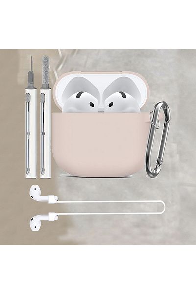 Choice For Airpods 4 Light Pink For Apple Airpods 4 Case With Cleaner Kit Soft Silicone Protective Cover Fo