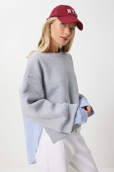 Lovelyİstanbul Gray Oversize Sweatshirt - Ldp0013, Mahavi Shirt