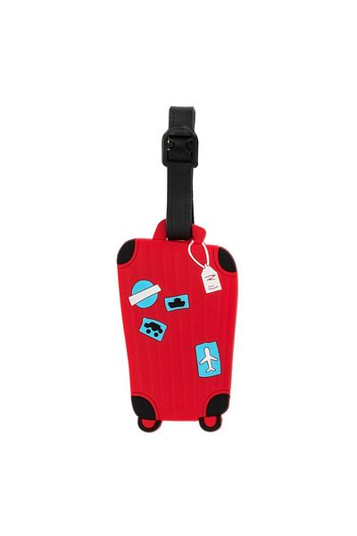HASEPE Luggage Tag, Model With Airplane Car, 5.5x14 Cm, Red