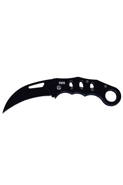 PUFO Cuțit de buzunar pliabil Karambit din metal, 15,5 cm, negru