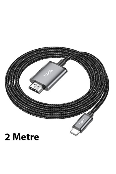 Ally Hoco UA27 Type-c To HDMI HDTV Dönüstürücü Adaptör (4K 30Hz) Kablo GRI