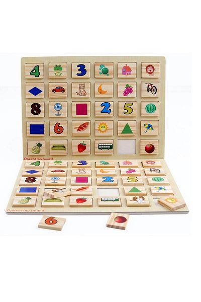 OEM Joc de memorie si inteligenta, din lemn, Montessori