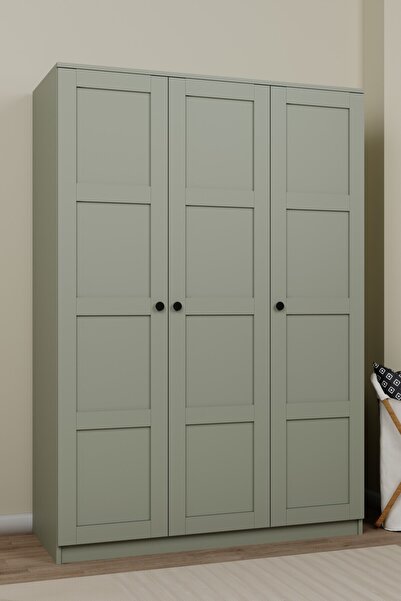 midoser Lucas 3 Kapaklı, 6 Raf Bölmeli, Askılıklı Geniş Elbise Dolabı, Gardır...