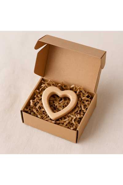 Bebe Vitaa Bébé Vitaa Doğal Ahşap Kalpli Diş Kaşıyıcı | Zarif & Güvenli Tasarım