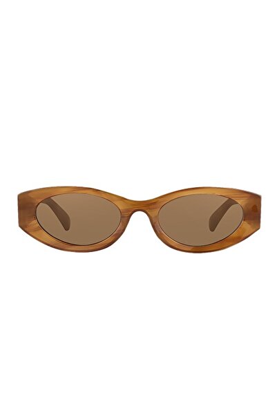 Daniel Klein Women's Sunglasses – Oval Brown Frame, Stylish Design with Gold Detail
