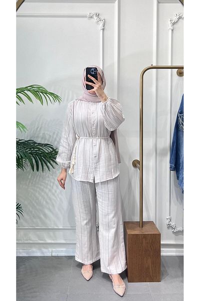 MODA HASEN Tassel Belt Detail Suit