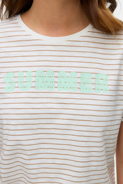 Vero Moda Γυναικείο κοντομάνικο μπλουζάκι Vmsımone 100% βαμβακερό 10328170 Λευκό