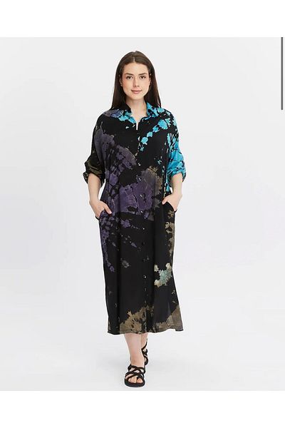 Ranasubaşı Batik Shirt Dress Black