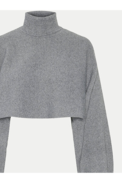 PIECES Women's Turtleneck 17153430 Gray