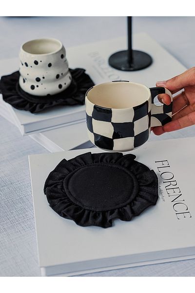 KaiHome Luna Round Ruffled Coaster