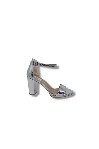 Zerhan 6200 Women's Gray Mirrored Single Strap Heeled Shoes