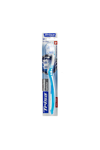 Trisa Flexible White Medium Manual Toothbrush 682217 Blue