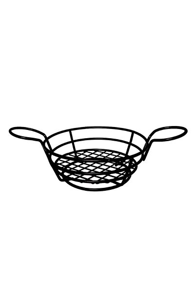 Evren Round basket with sauce holder – Practical and elegant for serving - 17x6 cm