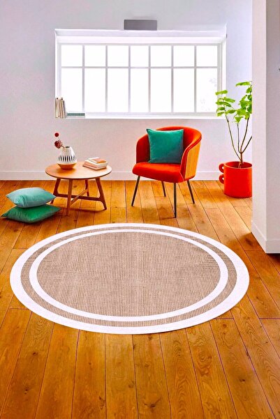 Hevia Home Covor rotund de bucătărie cu aspect de paie de iută anti-alunecare...