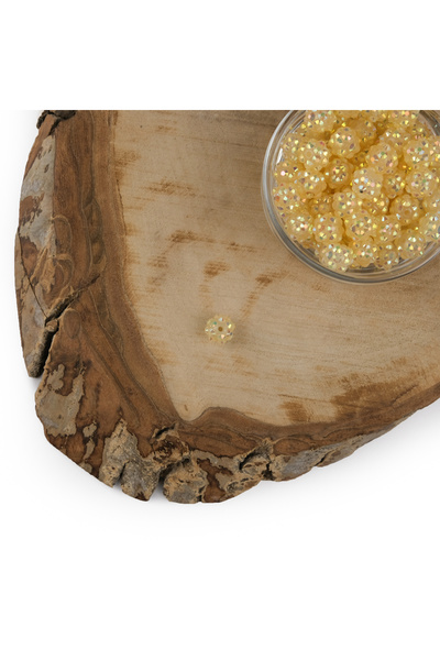 Prestij Boncuk خرز كرة حجر 1 سم خرز بلاستيك حجر كريمي دائري 5 قطع