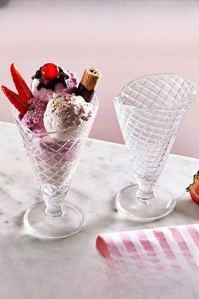 Gülümseten Avm Set of 6 Glass Crystal Elegant Ice Cream Cups |   Magnolia Dessert Bowl |   Presentation Cup
