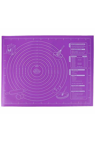 OEM Covoras din silicon pentru framantare si intindere aluat, 60 x 45 cm, masuri cm, violet