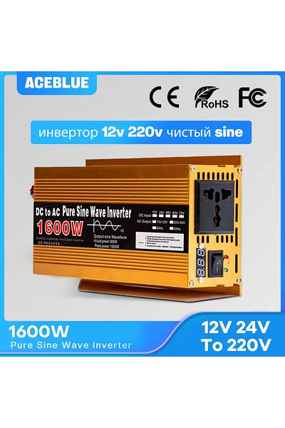 Choice 12v 50hz 1600w Inverter 12v 220v Pure Sine Wave 1600w-3000w Transformer Convert Multi-function Socke