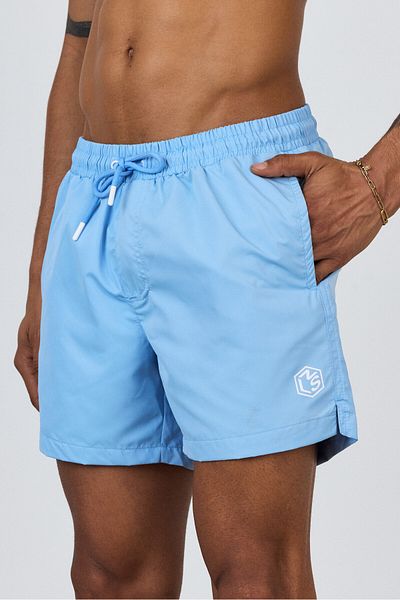 MADZEYMODA Baby Blue Lined Ανδρικό Premium Σορτς Νερού Mz95093