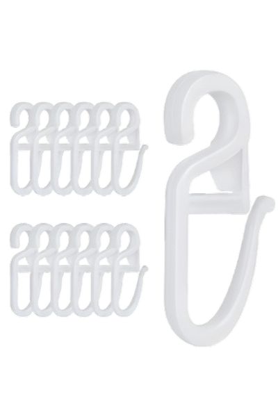 HASEPE Set 50 Curtain Hooks Home Sweet Paradise, Plastic, White