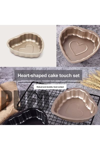 PUFO Set of 2 mini heart-shaped metal oven trays, 13 cm