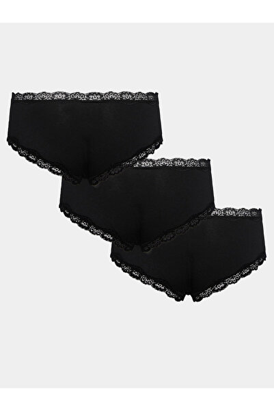 PIECES Set de 3 perechi de chiloți clasici pentru femei 17108468 Negru