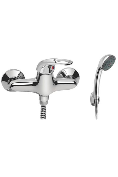flores Monobloc shower mixer with shower head and hose