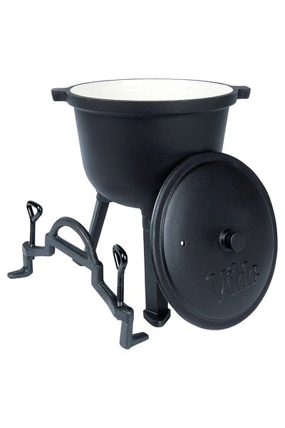 Vilde Enameled cast iron cauldron on legs 4 liters