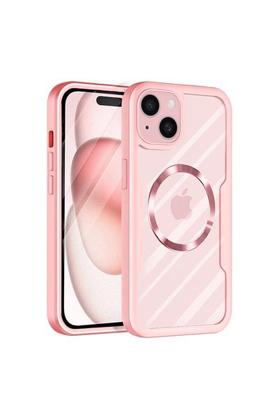 SKYDDAR INNOVATION Case + Film for iPhone 15 Plus, [360° Package] ColorVerse MagSafe, Pink, set with sticker