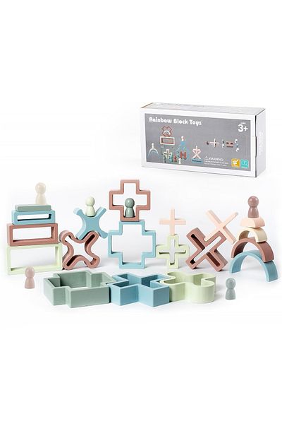 OEM Educational game, Different shapes and Montessori Cylinders, Wooden, 28 pieces