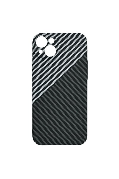 SKYDDAR INNOVATION Θήκη για iPhone 15 Plus, υφή άνθρακα, Carbonite FiberShell, γκρι, σετ αυτοκόλλητων