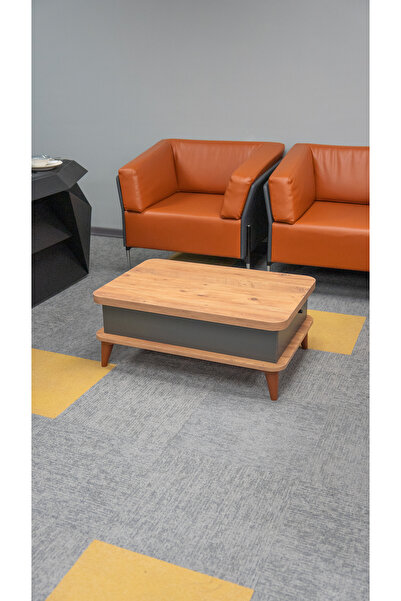 OFİSSEKİZ Smart Kademeli Sihirli Akıllı Sehpa Orta Sehpa Atlantik Çam - Antrasit