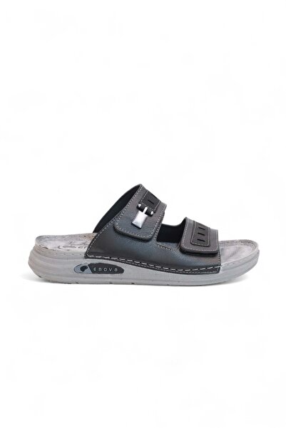 Konfores 2165-Enova Double Velcro Full Anatomical Sole Men's Slippers Compatible for Daily, Umrah and Hajj