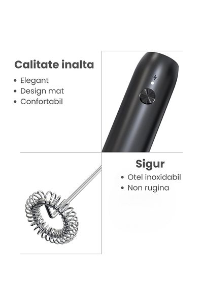 HASEPE spumator electric de lapte, pentru latte, ciocolată caldă, cappuccino, frappe, suport pentru depozitare