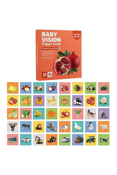 OEM Set of 20 cards for baby's visual stimulation, color images, 12-36 months