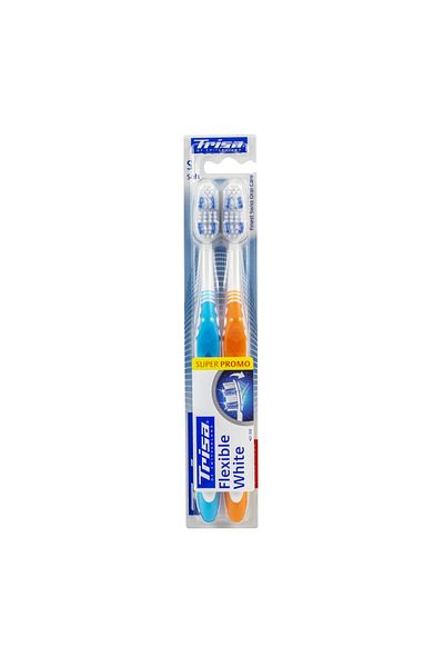 Trisa Flexible White Duo Soft Manual Toothbrush Set 682187 Multicolor