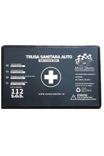 motor starter Kit Siguranta Auto Premium Omologat, 2 Triunghiuri reflectorizante, Stingator 1000 ml, Trusa de prim
