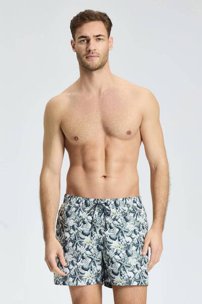 Hemington Starfish Patterned Green Quick Dry Swimsuit