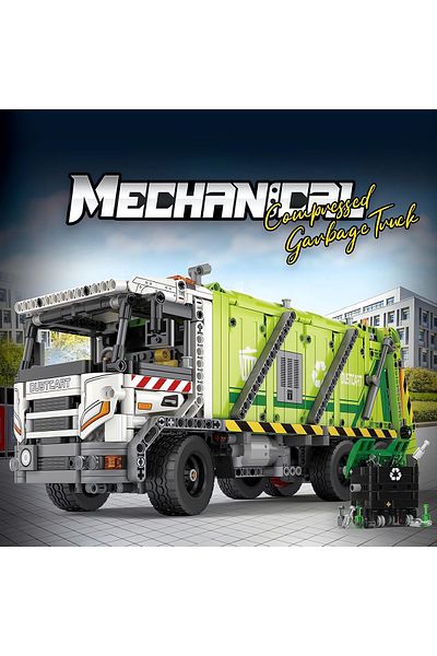 REOBRIX Garbage Truck Rc Controlled, Technical Block Building Kit (1468 Pcs)