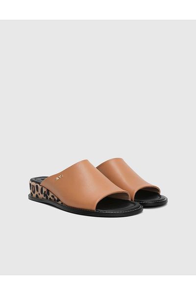 İLVİ Effie Genuine Leather Mink Women's Heeled Slippers