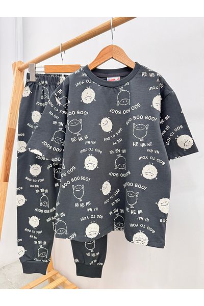 Irmak kids Boo Boo Pattern Boy's Summer Pajama Set 100% Cotton