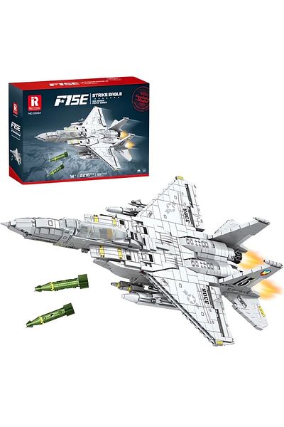 REOBRIX F-15 E Fighter Jet, Technical Block Building Kit (1216 Parts)