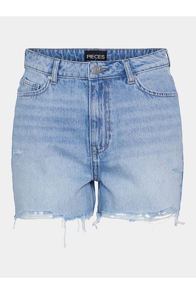 PIECES Pantaloni scurți din denim pentru femei 17146747 Albastru