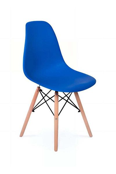 Taimi Pack of 4 Modern Style Plastic Dining Chair Mid Century Modern DSW Chair, Shell Lounge ,Blue