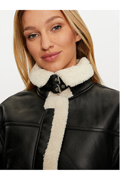 PIECES pieces Women's Faux Leather Jacket 17141595 Black