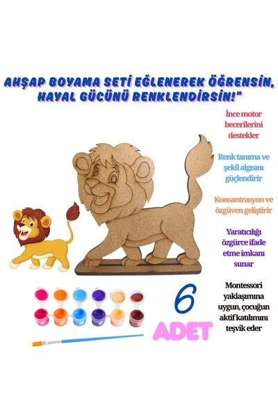 kalpalazer Ahşap Oyuncak ( 6 Adet ) Aktivite Karne Hediyesi Yaz Okulu Kreş An...