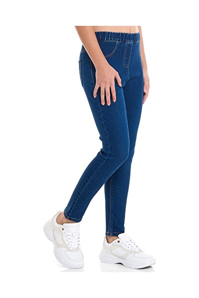 R&B Solid Jeggings with Elastic Waist