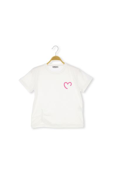 Atabay Kids Atabay 105-05-25 Girls Tshirt Heart Printed 4/12 Years